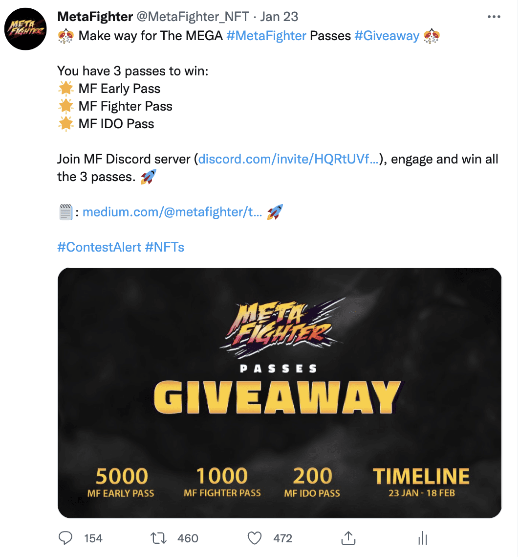 Giveaway campaign for MetaFighter